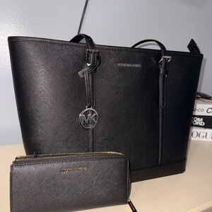 Michael Kors Black Tote and Wallet Set